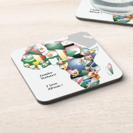 Dessous-de-verre Jambo Habari Afrique ! J'aime l'Afrique (Côté gauche)