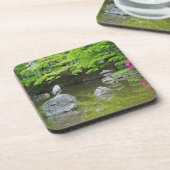 Dessous-de-verre Japon, Kyoto. Héron dans les feuilles verts (Côté gauche)