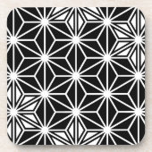 Dessous-de-verre Japonais Asanoha motif - noir et blanc (Devant)