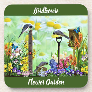 Dessous-de-verre Jardin aux fleurs Birdhouse
