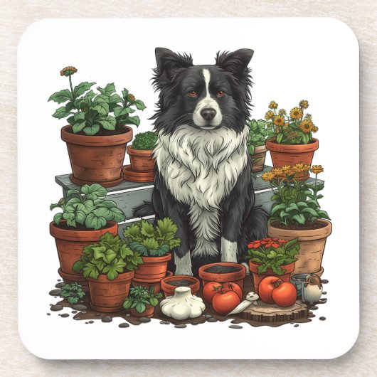 Dessous-de-verre Jardin de Collie à la frontière (Devant)