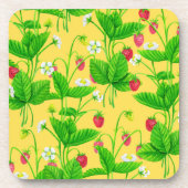 Dessous-de-verre Jardin de fraise sur jaune (Devant)