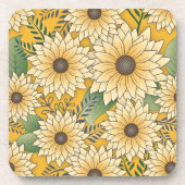 Dessous-de-verre Jardin de tournesol jaune fleuri gras (Devant)