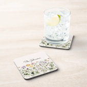 Dessous-de-verre Jardin Fleur sauvage de l'aquarelle monogramme (Côté Droit)