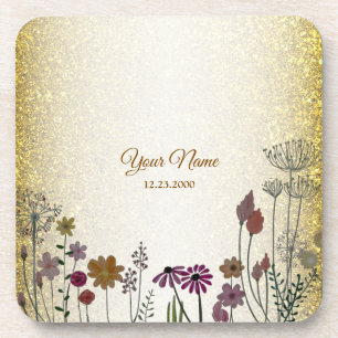 Dessous-de-verre Jardin Floral Coloré Fête de Mariage Paillettes Do
