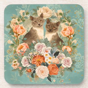 Dessous-de-verre Jardin Floral Romantique Cottagecore Botanique Cha