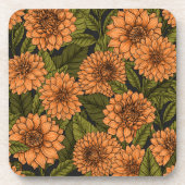 Dessous-de-verre Jardin Orange Dahlia (Devant)