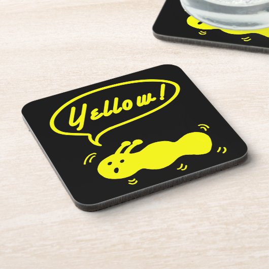 Dessous-de-verre Jaune! Beverage Coaster (Côté gauche)