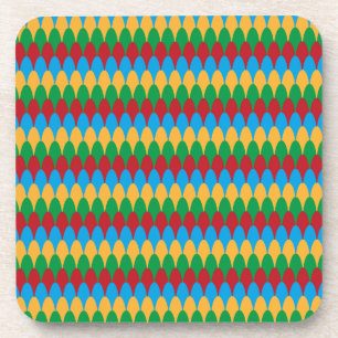 Dessous-de-verre Jaune Bleu Vert & Rouge Géométrique Coquilles