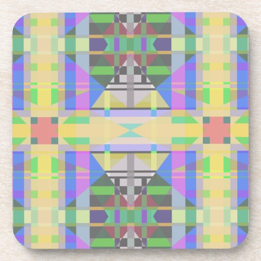 Dessous-de-verre Jaune bleu violet géométrique (Devant)