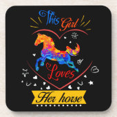 Dessous-de-verre Jaune Cette Fille Aime Son Cheval (Devant)