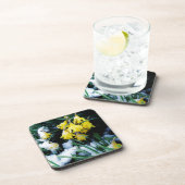 Dessous-de-verre Jaune Daffodils fleurs dans la neige (Côté Droit)