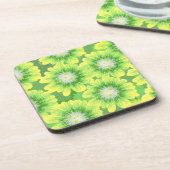 Dessous-de-verre Jaune et floral vert (Côté gauche)