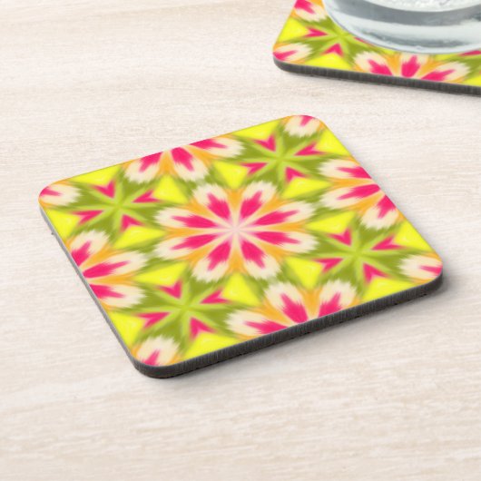 Dessous-de-verre Jaune et rose (Côté gauche)