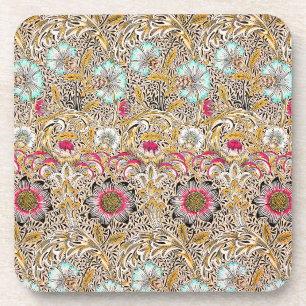 Dessous-de-verre Jaune vintage rose Corncockle de William Morris