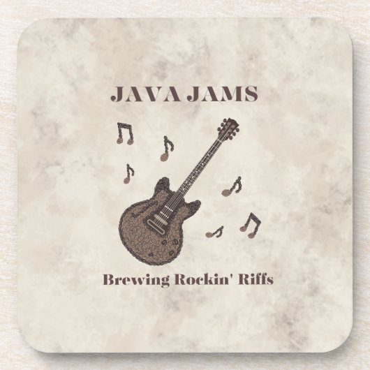 Dessous-de-verre Java Jams-Brasser des Riffs Endiablés-Café-Guitare (Devant)