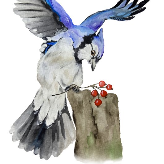 Dessous-de-verre Jay bleu d'oiseau de la forêt