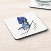 Dessous-de-verre Jay bleu d'oiseau de la forêt (Côté gauche)
