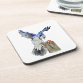 Dessous-de-verre Jay bleu d'oiseau de la forêt (Côté gauche)