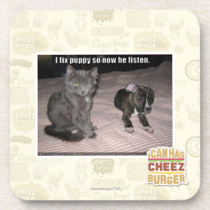 Dessous-de-verre Je fixe le chiot