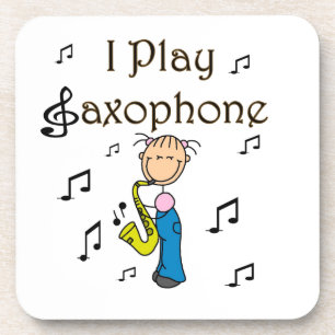 Dessous-de-verre Je Joue du Saxophone T-shirts et Cadeaux pour Figu