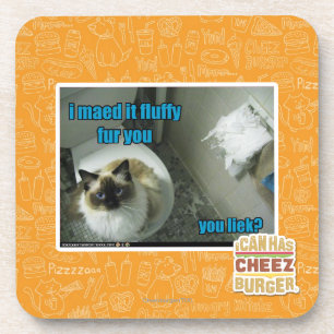 Dessous-de-verre Je maed le fourrure pelucheuse vous