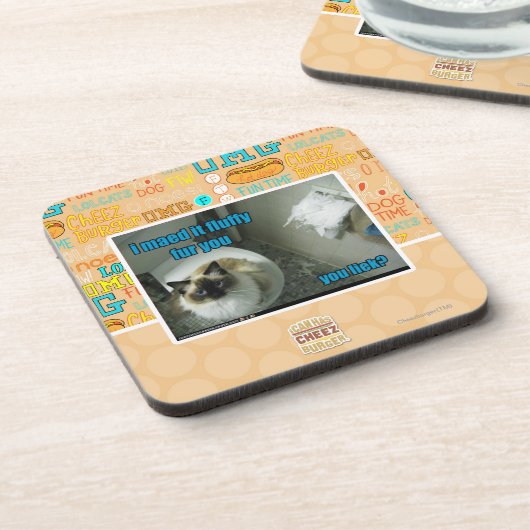 Dessous-de-verre Je maed le fourrure pelucheuse vous (Côté gauche)