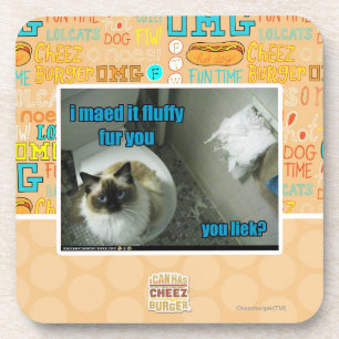 Dessous-de-verre Je maed le fourrure pelucheuse vous