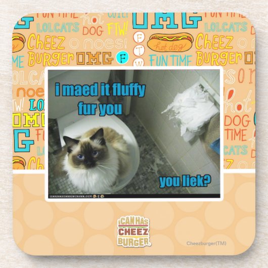 Dessous-de-verre Je maed le fourrure pelucheuse vous (Devant)