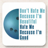 Dessous-de-verre Je Suis Beau Je Suis Bon Bowling Bleu (Devant)