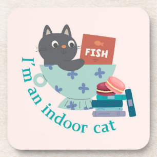 Dessous-de-verre Je suis un chat d'intérieur drôle