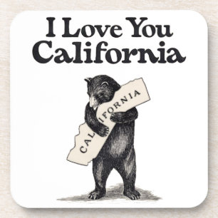 Dessous-de-verre Je t'aime étreinte d'ours de la Californie