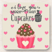 Dessous-de-verre Je t'aime plus que Cupcakes Beverage Coaster (Devant)