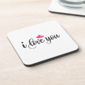 Dessous-de-verre Je t'aime Valentine Calligraphie | DESSOUS DE VERR (Côté gauche)