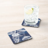 Dessous-de-verre Jellyfish sur Arrière - plan de la Marine (Côté Droit)