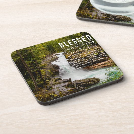 Dessous-de-verre Jérémie 17:7-8 Écriture biblique chrétienne Nature (Côté gauche)