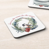 Dessous-de-verre JÉSUS EST LA RAISON DE LA SAISON Citation de Noël (Côté gauche)