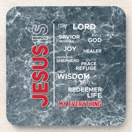Dessous-de-verre Jésus est mon tout Word Cloud (Devant)