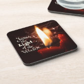 Dessous-de-verre Jésus Lumière du monde, bougie de Noël (Côté gauche)