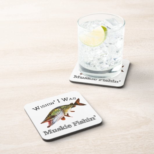 Dessous-de-verre J'Étais Muskie Fishin (Côté Droit)