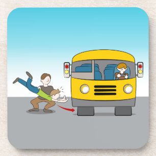 Dessous-de-verre Jeté sous l'autobus