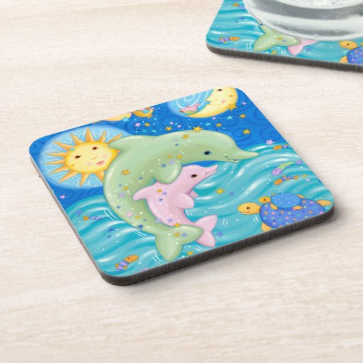 Dessous-de-verre Jeu de dauphins (Côté gauche)