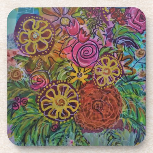 Dessous-de-verre Jeu de fleurs 6 (Devant)