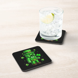 Dessous-de-verre Jeu vidéo drôle de la Saint-Patrick avec un lutin