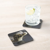 Dessous-de-verre Jeune caïman dans l'eau avec la réflexion (Côté Droit)