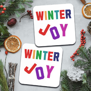 Dessous-de-verre Joie d'hiver - Lettres colorées douillettes