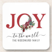 Dessous-de-verre Joie personnalisée Rouge Blanc (Devant)