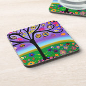 Dessous-de-verre Joli Arbre Whimsical Folk Art Ai Généré Art (Côté gauche)