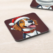 Dessous-de-verre Joli chien de Noël (Côté gauche)