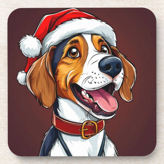 Dessous-de-verre Joli chien de Noël (Devant)